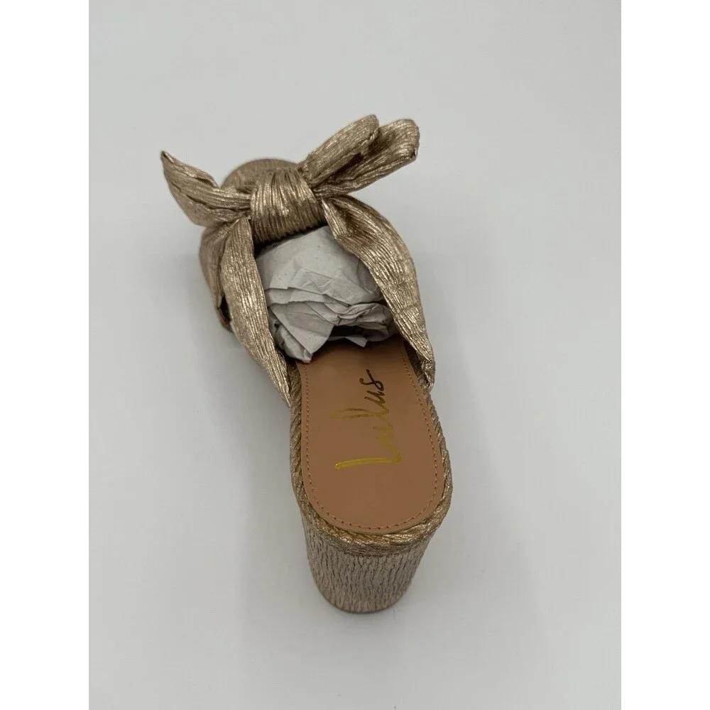 Lulus Dorothea Rose gold knotted high heel sandal Women’s‎ 6 New With Box!